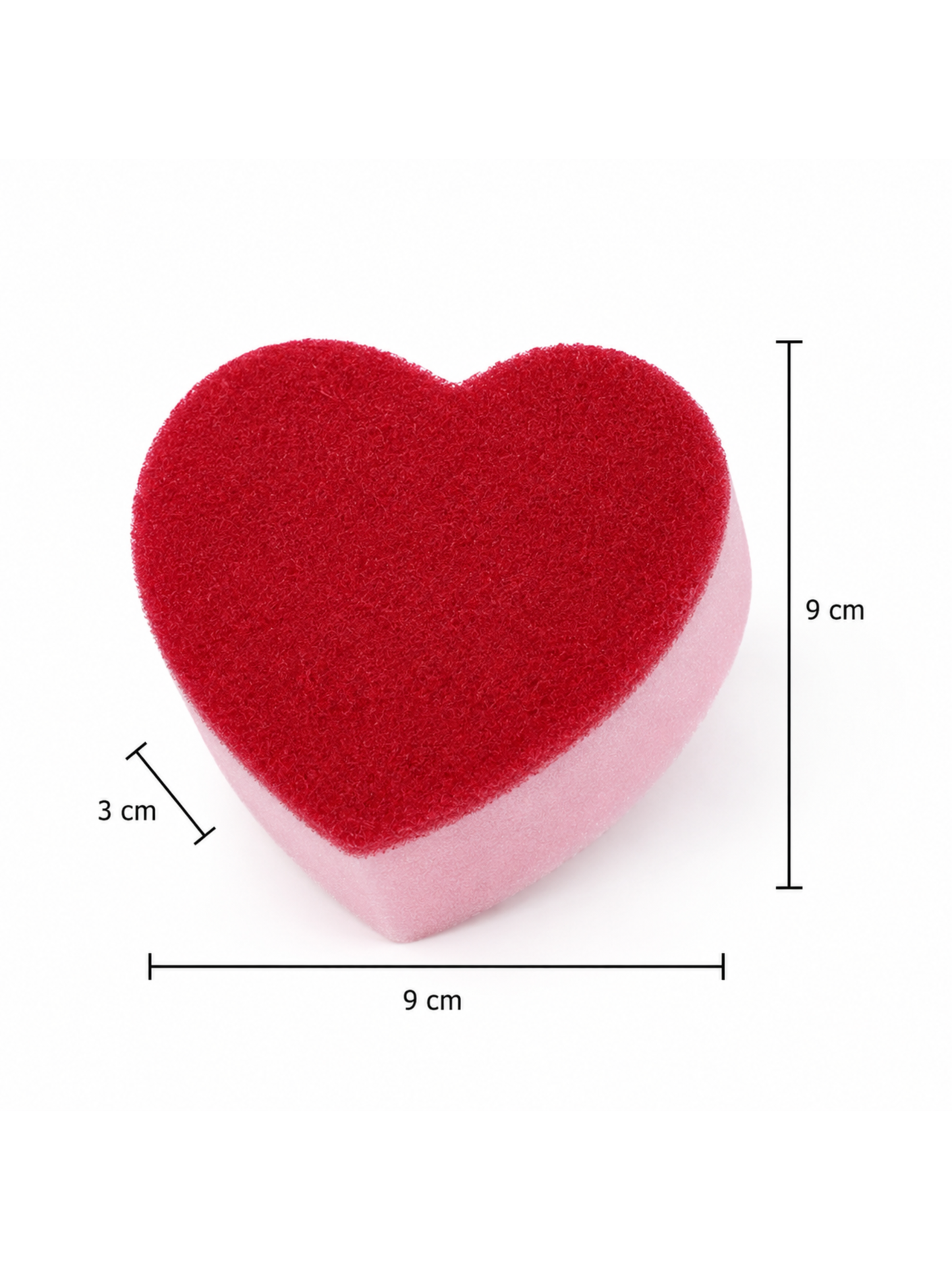 Heart-shaped kitchen sponge, 3 pcs