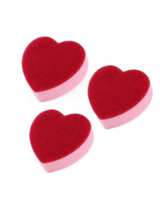 Heart-shaped kitchen sponge, 3 pcs